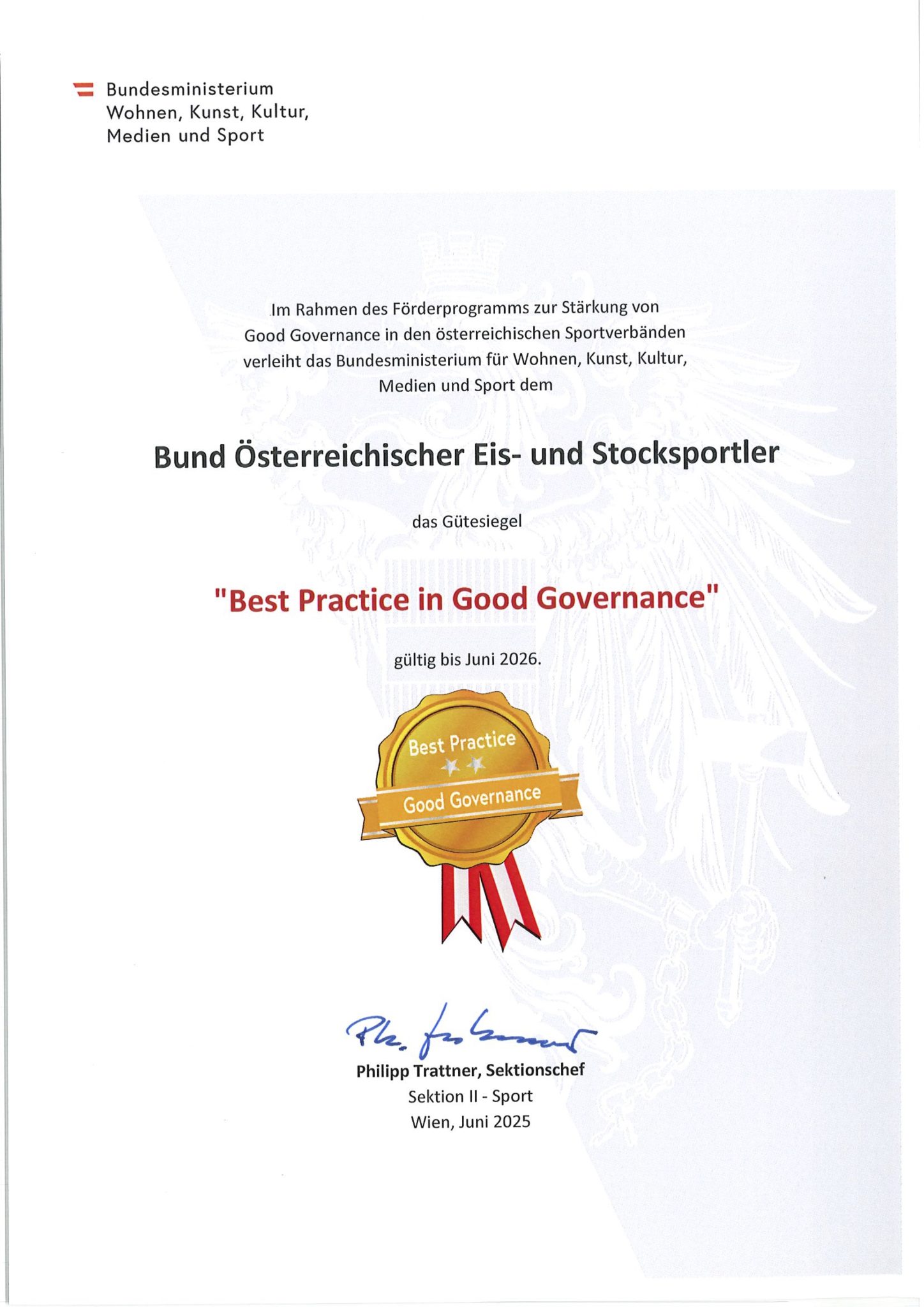 BÖE mit „Best Practice in Good Governance“-Gütesiegel ausgezeichnet
